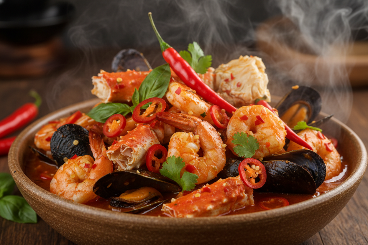 extra spicy seafood